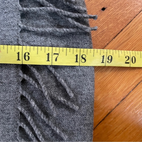Liz Wear Gray Wool Fringe Wrap Maxi wrap Dress Sz 4 - Picture 8 of 11